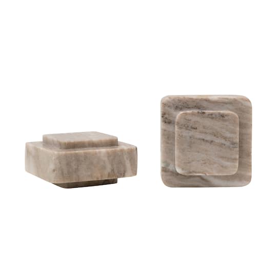 Hello Honey® Square Marble Bookends Set